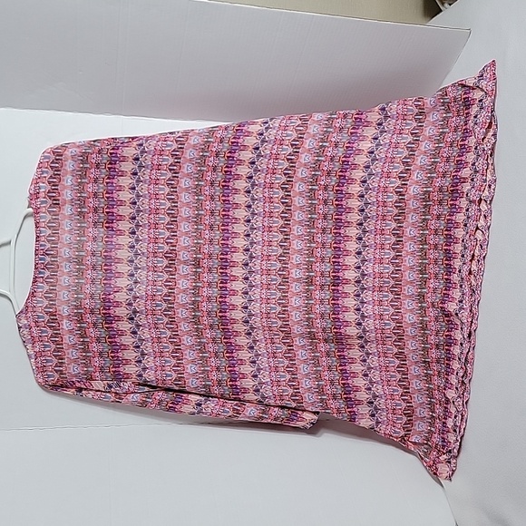 Apt 9 Women's Pink Purple Blue Orange V-Neck Short Sleeve Tunic Top, XXL - Picture 2 of 6